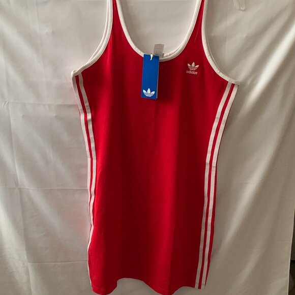 adidas Originals Dresses & Skirts - ADIDAS Adicolor 3-Stripes Mini Tank Dress in Scarlet/White Sz LARGE